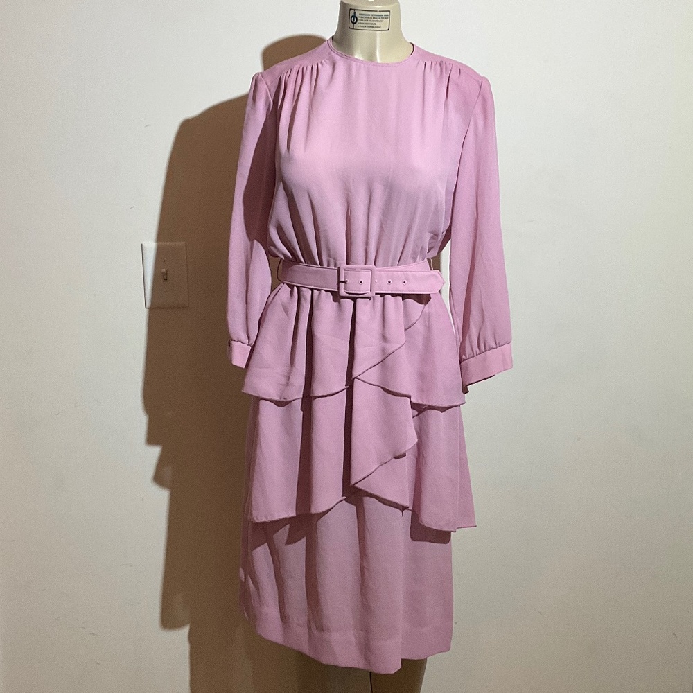 Hal Hardin Vintage Tiered Dress with Beltn